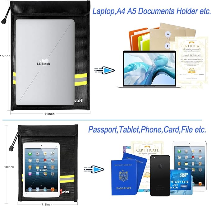 Fireproof Waterproof Money Document Bag - Image 2