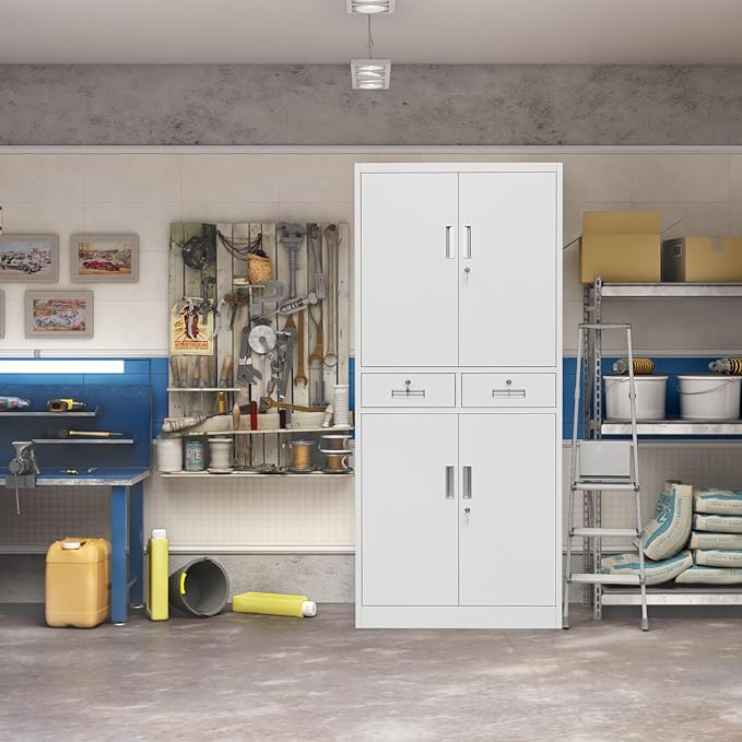 Metal Storage Cabinet, 71 Inch Tall Metal Storage Cabinet - Image 6