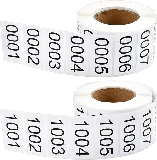 0001-2000 Pieces Inventory Number Sticker, 2 Roll Consecutively Numbered Labels by Akamino