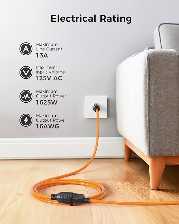 Cable Matters 2-Pack 16 AWG Heavy Duty 13A Power Extension Cord - 10ft - Image 2