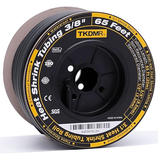 TKDMR 65 Ft 3/8" Heat Shrink Tubing by TKDMR