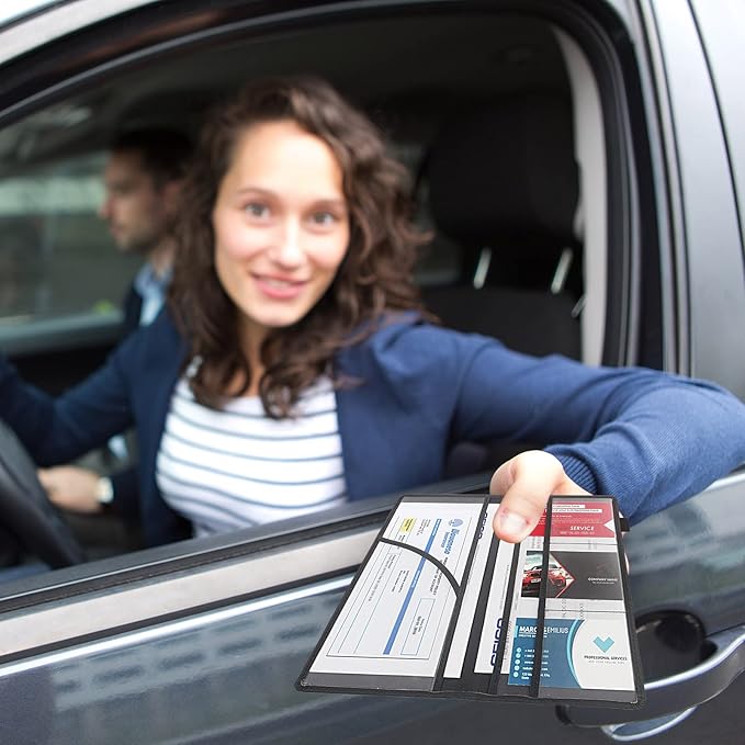 Car Registration and Insurance Holder, Leather Vehicle Glove Box Organizer - Image 7