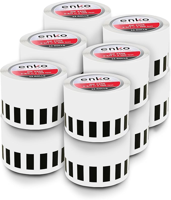 enKo - Compatible DK-2205 Continuous Adhesive Thermal Labels Compatible Labels by enKoProducts