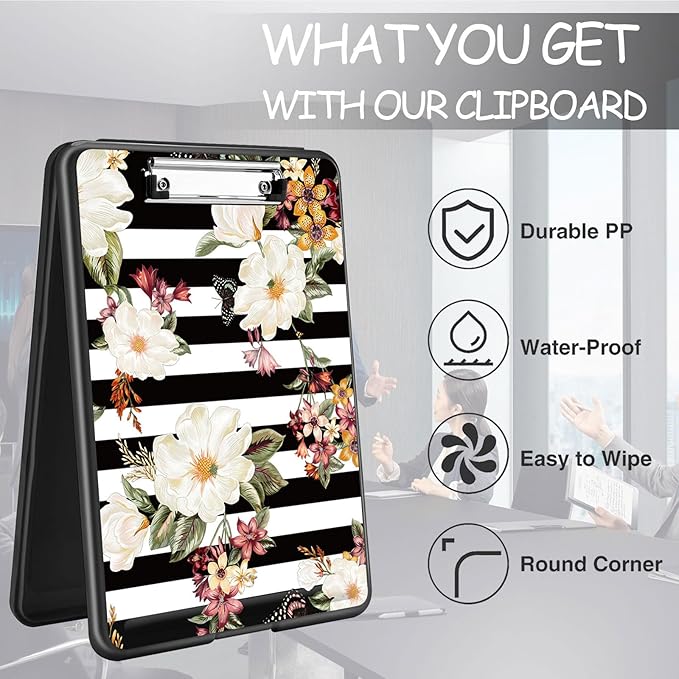 Clipboard with Storage, High Capacity Plastic Storage Clipboard with Low - Image 6