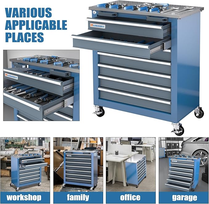 LARBANKE 7-Drawer Rolling Tool Chest - Image 6