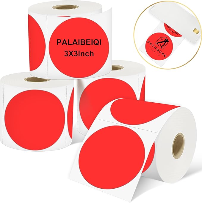 3 X 3 Inch Round Thermal Labels Circle Color Coding Labels Printable Waterproof by Palaibeiqi