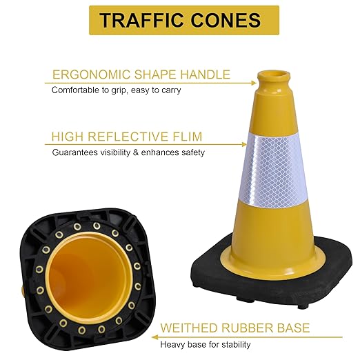 OrangeStar 8-Pack 12" Traffic Cones, Weighted Base - Image 2