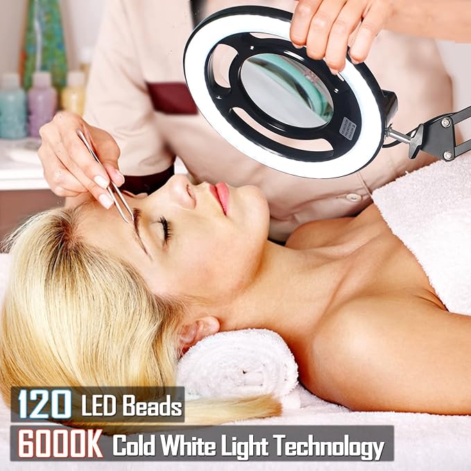 10X Magnifying Glass with Light, KIRKAS 2, 200 Lumens LED Magnifying Lamp with - Image 7