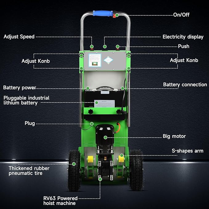 Electric Stair Climbing Dolly, 1250W Electric Hand Truck - Image 6