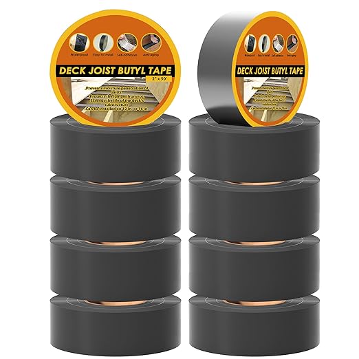 Butyl Joist Tape for Decking 2''×50', 10 Rolls Weather-Resistant Deck Joist by JOAPRIL