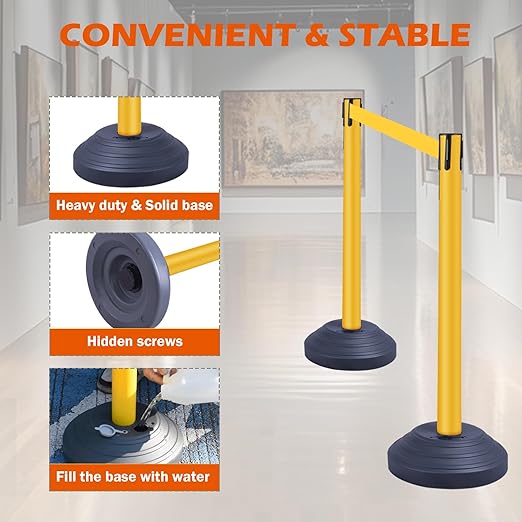 6 Pack Yellow Crowd Control Stanchions - Image 4