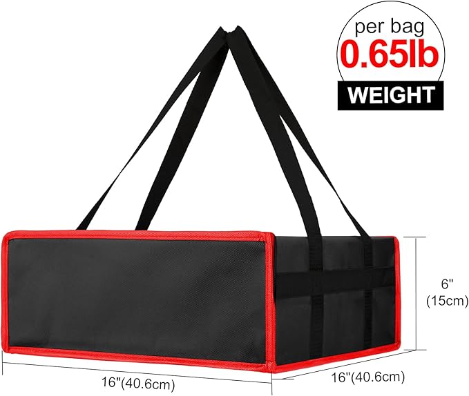 Bodaon Insulated Pizza Bags for Food Delivery 16" x 16" x 6", Compact Pizza Bag - Image 2