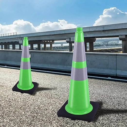 BESEA 4PCS 28" inch Traffic Cones Green Safety Cones - Image 5