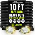 10ft Outdoor/Indoor Extension Cord 14/3 Gauge Heavy Duty 3 Prong SJTW, by LifeSupplyUSA