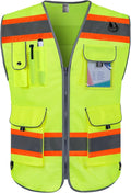 TCCFCCT Safety Vest for Men Women 9 Pockets High Visibility Vest by TCCFCCTPROFESSIONALSAFETYSOLUTIONS