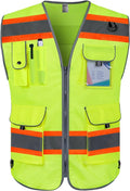 TCCFCCT Reflective Safety Vest for Men Women 9 Pockets High Visibility Vest by TCCFCCTPROFESSIONALSAFETYSOLUTIONS
