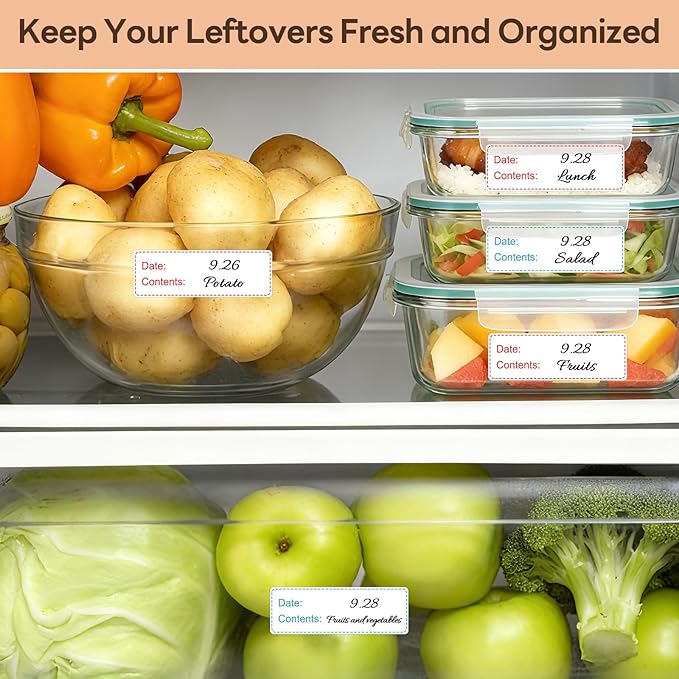 1" x 3" Freezer Labels, 2 Color Waterproof & Oil-Resistant Write-On Freezer - Image 6