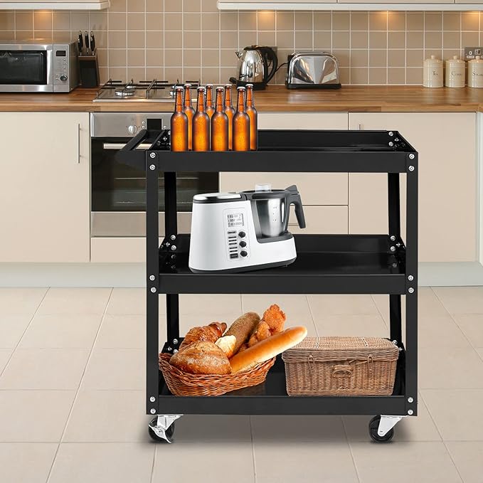 TUFFIOM 3 Tier Rolling Tool Cart, 330 Lbs Capacity, - Image 7