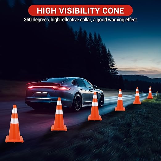 20 Pack Traffic Safety Cones 18 Inch, PVC Orange Safety Cones - Image 6