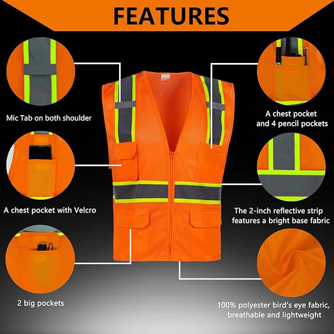 FONIRRA 3 Pack Hi Vis Safety Vest - Image 4