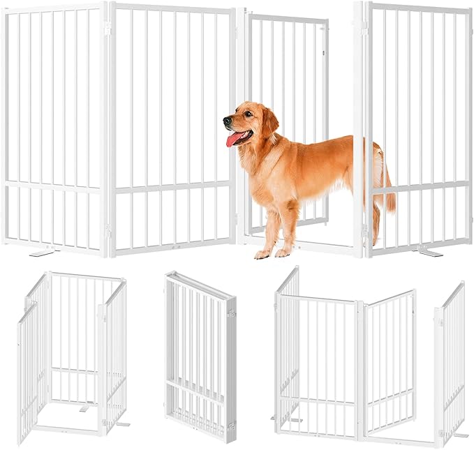 Full Metal Freestanding Dog Gate by SNUOWU