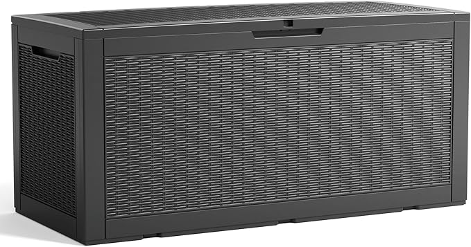 120 Gallon Resin Deck Box, Lockable Patio Outdoor Storage Box - Image 8