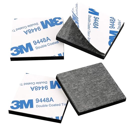 UPINS 180 Pack Double Sided Foam Tape Square Self-Adhesive Foam Tape Black - Image 3