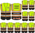 BeautyWill Custom Logo 10/20 Pack Safety Vest Class2 High Visibility Vest by BeautyWill