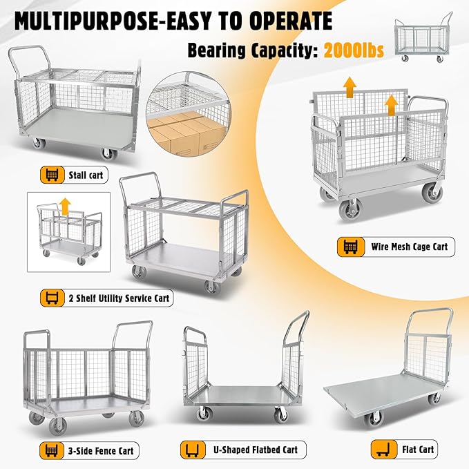 Platform Truck Cart with Cage - Image 5