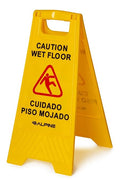Alpine Caution Wet Floor Sign, 24 Inch High Visibility Yellow Slippery When Wet by Alpine
