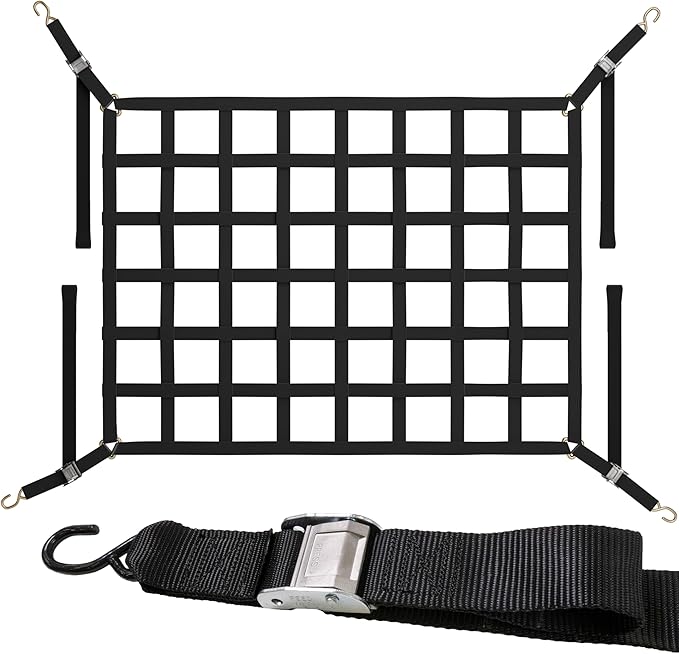 US Cargo Control Cargo Net for Pickup Truck Bed 5.5 FT x 4.2 FT, Adjustable by USCargoControl