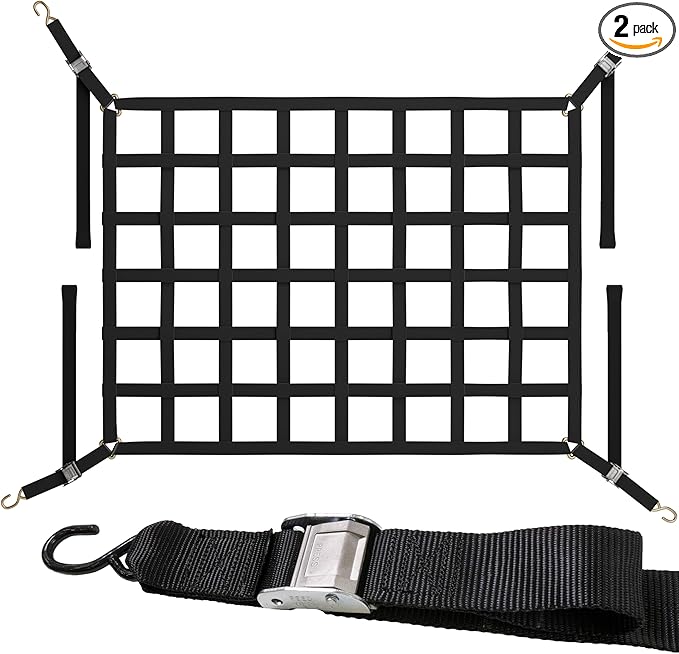 US Cargo Control Cargo Nets for Pickup Truck Bed 5.5 FT x 4.2 FT, Adjustable by USCargoControl