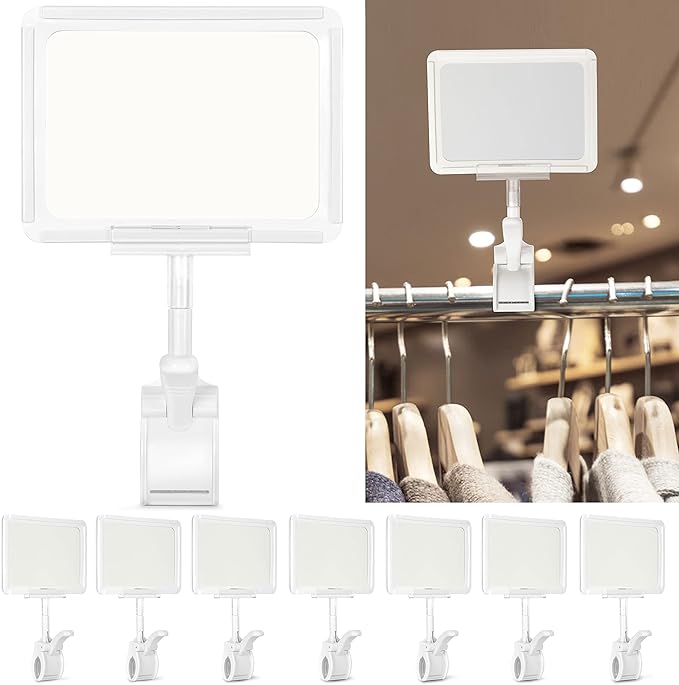 Acrylic Sign Holder with Clamp, 6 x 9 Inch Double Head Display Clips with PVC by Mlici