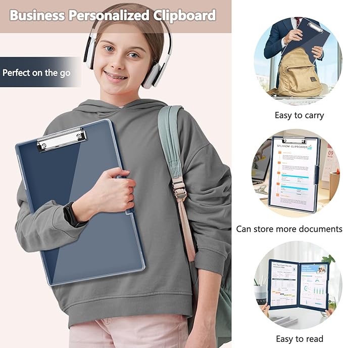 Clipboard with Storage, Heavy Duty Clip Boards 8.5x11 with 2 Storage Case - Image 7