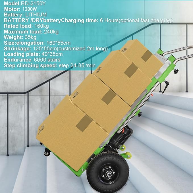 880lb Electric Stair Climbing Hand Trucks Dolly Cart - Image 6