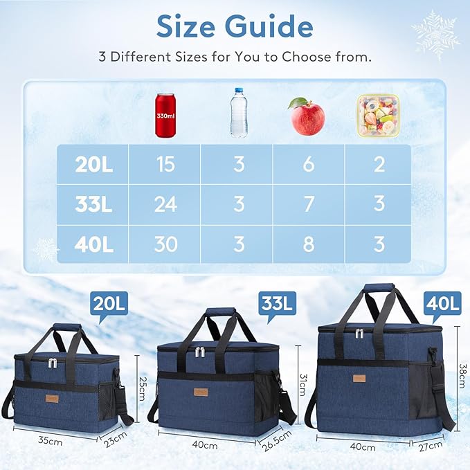 Lifewit Cooler Bag 30/50/60 Cans Collapsible and Insulated Large Lunch Bag - Image 2