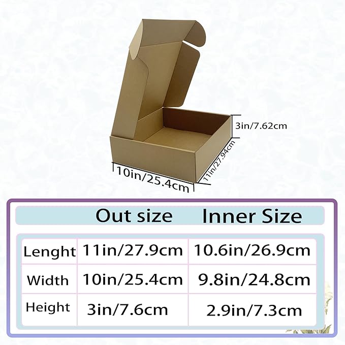 11x10x3 Inches Shipping Boxes Set of 25，Brown Cardboard Boxes Recyclable - Image 6