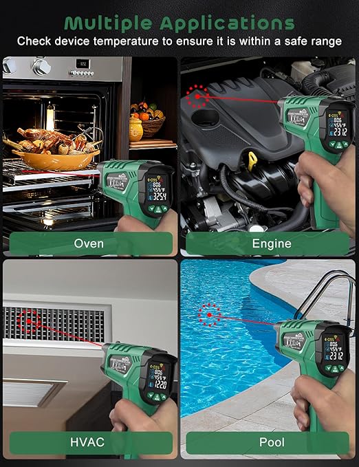 Infrared Thermometer Gun, SQECH Laser Thermometer Gun -58℉～1472℉, Temperature - Image 7
