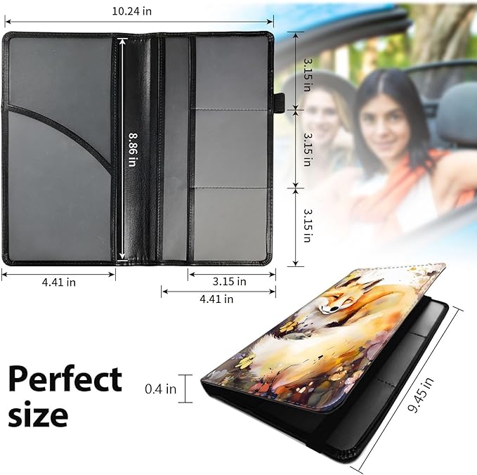 Car Registration and Insurance Holder, Leather Car Glove Box Organizer - Image 5
