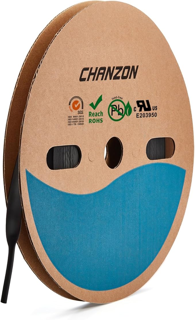 Chanzon Adhesive Lined Black Heat Shrink Tubing by Chanzon
