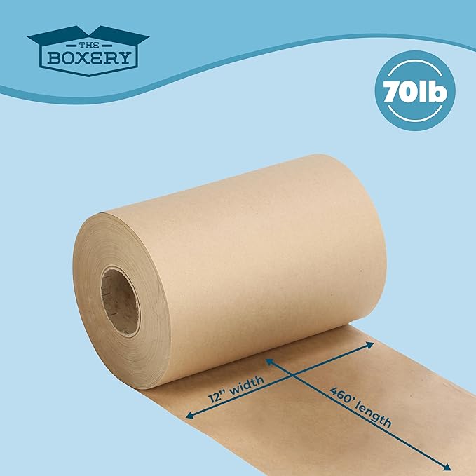 The Boxery Kraft/Brown Kraft Paper Roll, 12” x 5520”-70lb. Thickness - Image 4