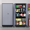 Metal Garage Cabinet with Wheels, Tall Storage Cabinet with 4 Adjustable by LISSIMO