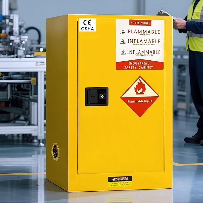 Flammable Storage Cabinet 34"x34"x65", 90 Gallon Chemical Safety Cabinet by Unknown