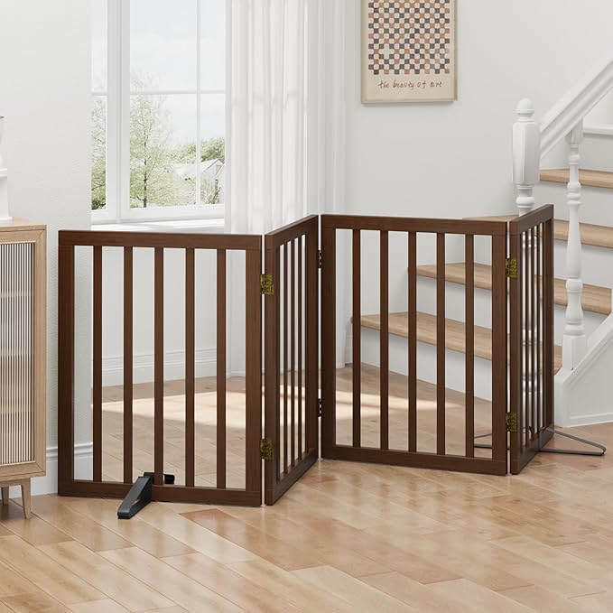 Dog Gates for Doorways, Freestanding Dog Gate Indoor, Foldable Pet Gates for - Image 4