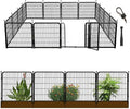 Garden Fence with Gate 32 in×26.6 Ft 12 Panels, Heavy Duty Iron Animal Barrier by Getlaygardenfence