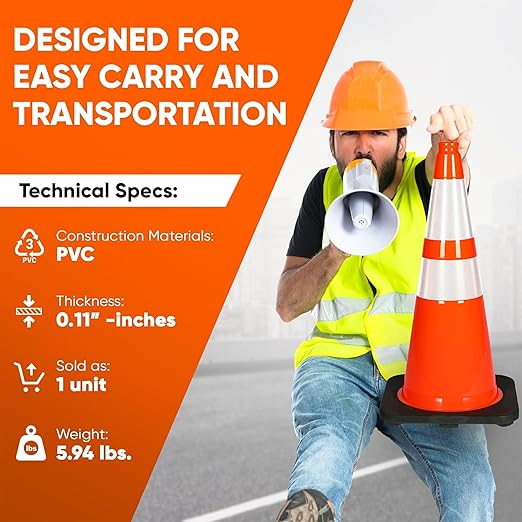 Pyle Traffic Cones, Construction Zones, Sports Training & Outdoor - Image 2