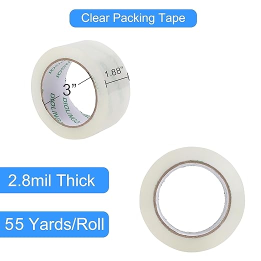 36 Rolls 55 Yards Roll, Total 1980 Yards Clear Heavy Duty Packing Tape - Image 2