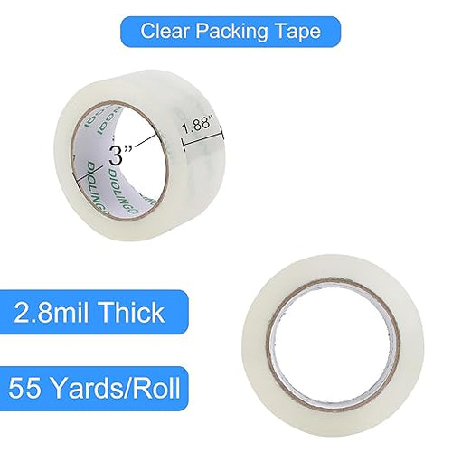 24 Rolls 55 Yards Roll, Total 1320 Yards Clear Heavy Duty Packing Tape - Image 2