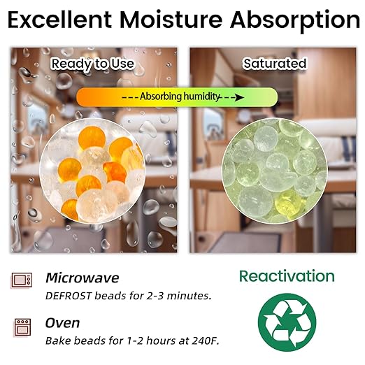 8Pcs 200g Desiccant Dehumidifier Bags, Rechargeable Indicating Silica Gel Beads - Image 6