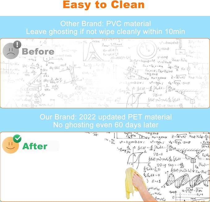 Nortix Dry Erase Wallpaper, Dry Erase Contact Paper Stain-Proof Wall Decal - Image 2